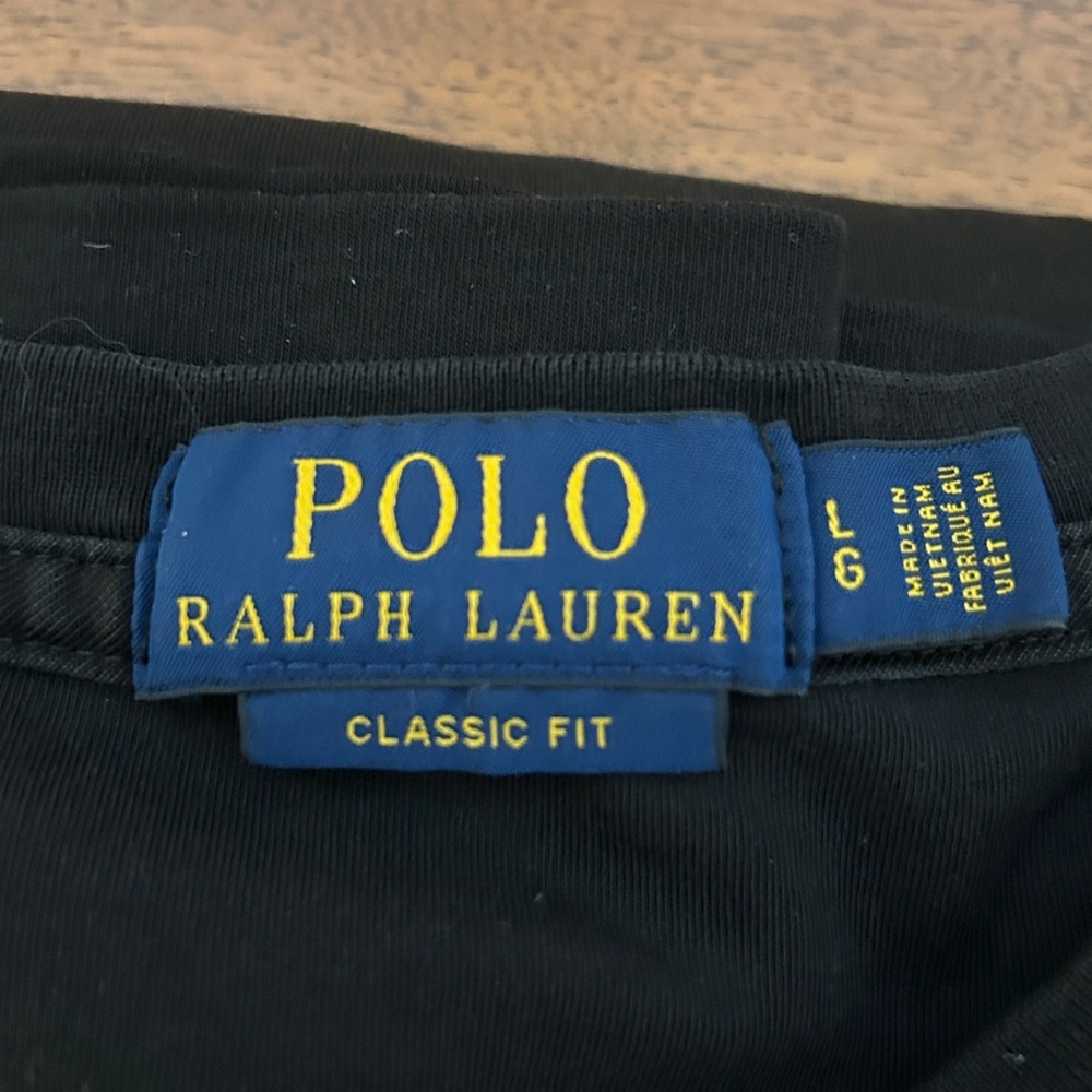 Polo by Ralph Lauren Men's Black Classic Long Sleeve Tee. Large - Picture 6 of 8